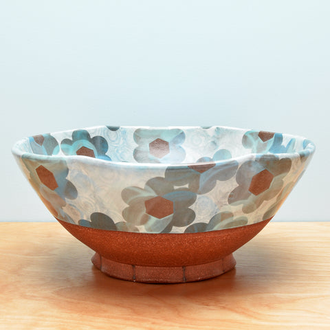 Bowl, Serving w. Dazzle Floral in Blues