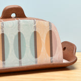 Butter Dish w. Ellipse Stripes in Candy Colors