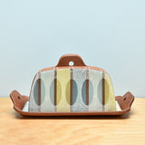 Butter Dish w. Ellipse Stripes in Cools