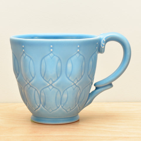 Stamped mug in Aqua