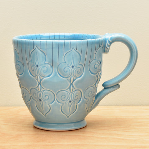 Stamped mug in Aqua gloss