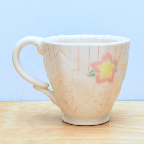 Stamped mug, Hellebore Blossoms