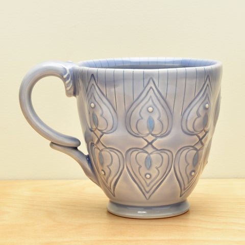 Stamped mug in Periwinkle gloss