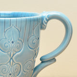 Stamped mug in Aqua gloss