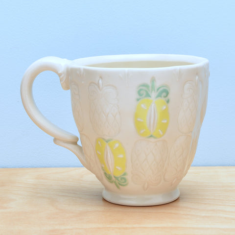 Stamped mug, Pineapples