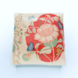 Wall Pillow, Rose Botanical & Text in Red