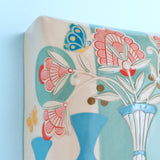 Wall Pillow, Botanical Bouquet & Vases