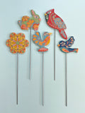 Plant Stake, Rainbow Mandala