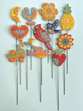 Plant Stake, Rainbow Mandala