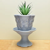 Planter w. Saucer Pedestal in Periwinkle