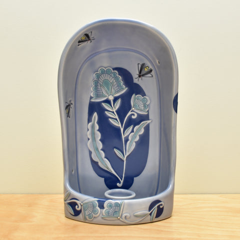 Candle Holder, Wall/ Tabletop w. Lightning Bugs & Text