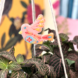 Plant Stake, Pink Bird in Flight