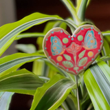 Plant Stake, Red Heart w. Butterflies
