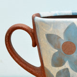 Squattie cup, Large Dazzle Floral in Blues