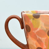 Squattie cup, Large Dazzle Floral w. Tangerine