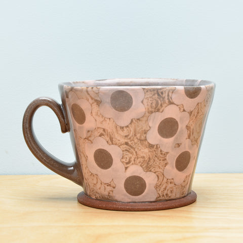 Squattie cup, Dark Dazzle Floral w. Pink
