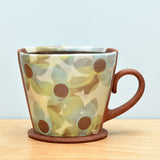 Squattie cup, Large Dazzle Floral in Greens