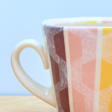 Squattie cup, Hex Stripes in Pink & Tangerine