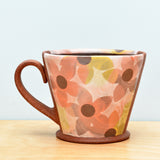 Squattie cup, Large Dazzle Floral in Warms