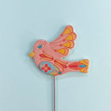 Plant Stake, Pink Bird in Flight