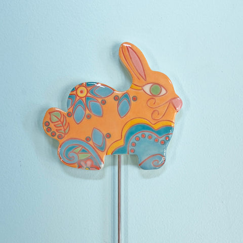 Plant Stake, Tangerine Bunny