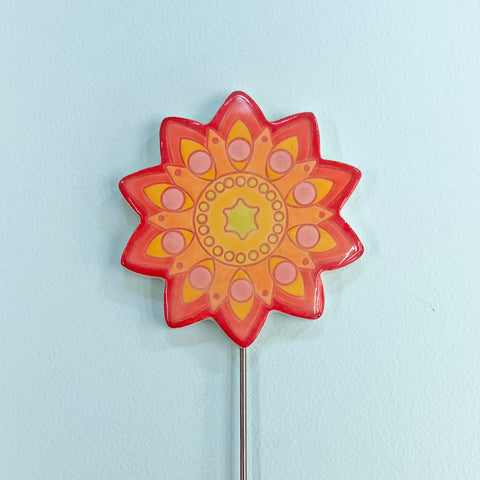 Plant Stake, Mandala in Warms