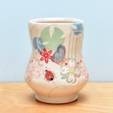 Vignette cup, Dogwood Blossoms w. Butterflies & Ladybug