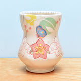 Vignette cup, Hellebore Blossoms w. Butterflies