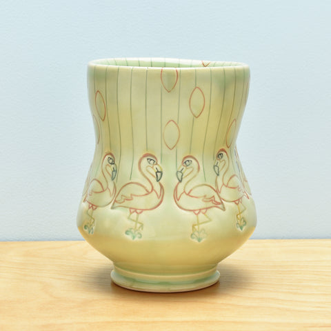 Vignette cup, Flamingos in Mint gloss