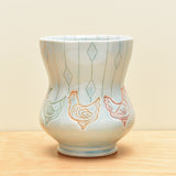 Vignette cup, Hens in Frost gloss