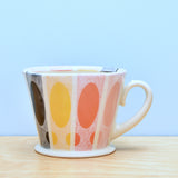 Squattie cup, Ellipse Stripes in Tangerine & Salmon